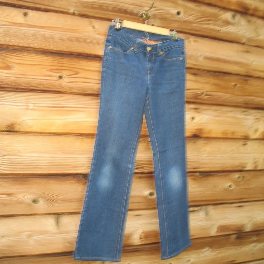 Tory Burch Tory Classic Boot Cut Medium Dark Wash Jeans - Image 2