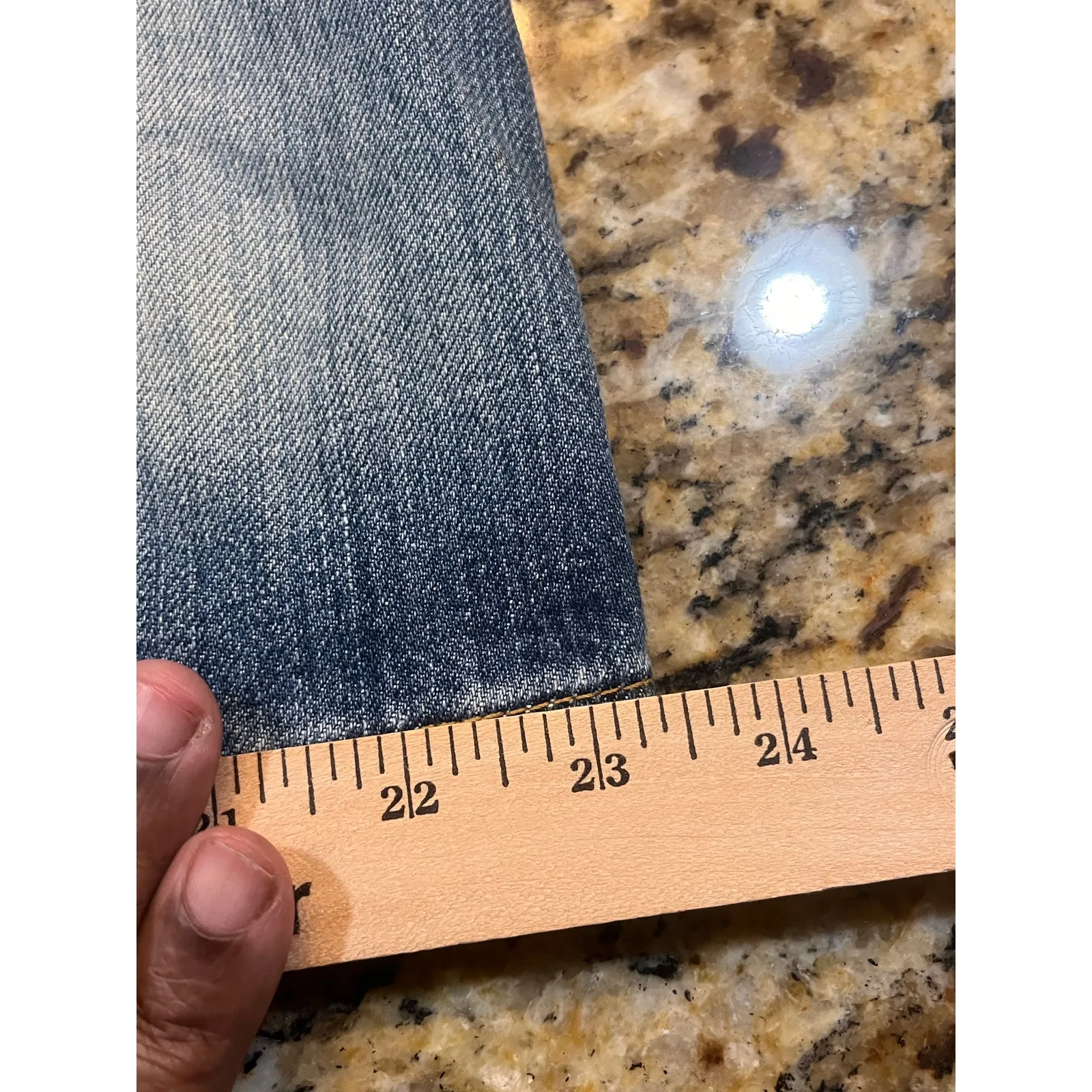 RL Ralph Women Sz 12 Lauren Polo Jeans Co Blue Denim Jean Midi Pencil Knee Skirt - Image 4