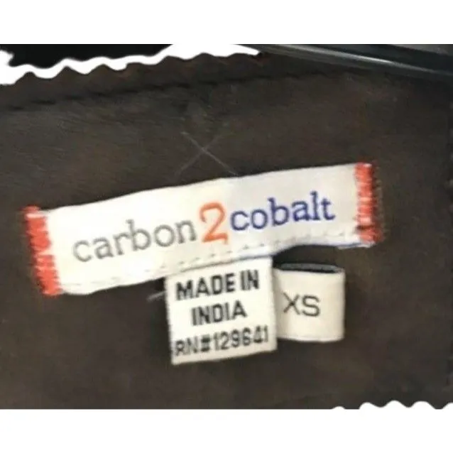 Carbon 2 Cobalt Women’s Avion Lamb Leather Jacket Brown Distressed RN# 129641 XS - Image 12