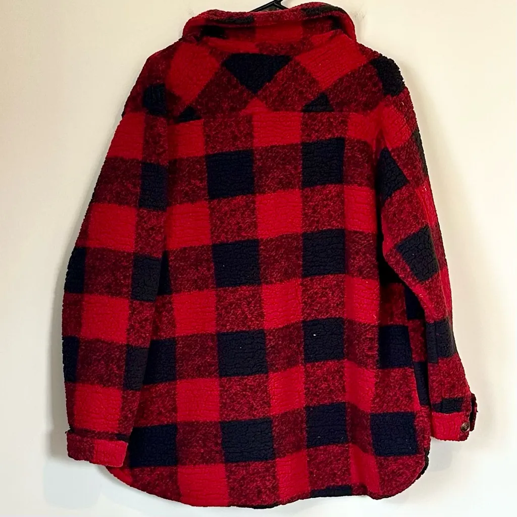 Sabrina Lauren Red and Black Buffalo Check Plaid Shacket - Image 3