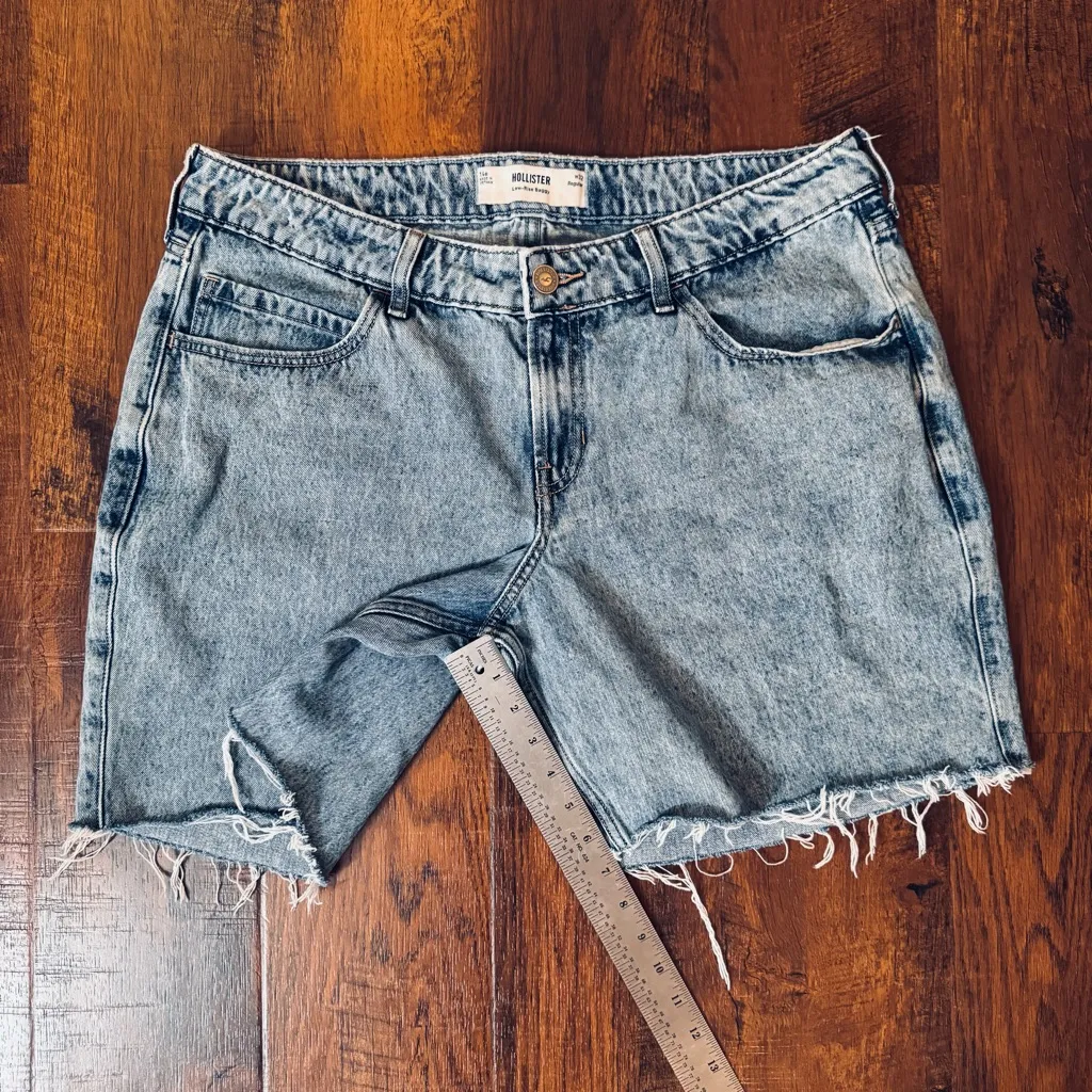 HOLLISTER Low-Rise Baggy blue denim shorts, plus size 14Rx32W - Image 8