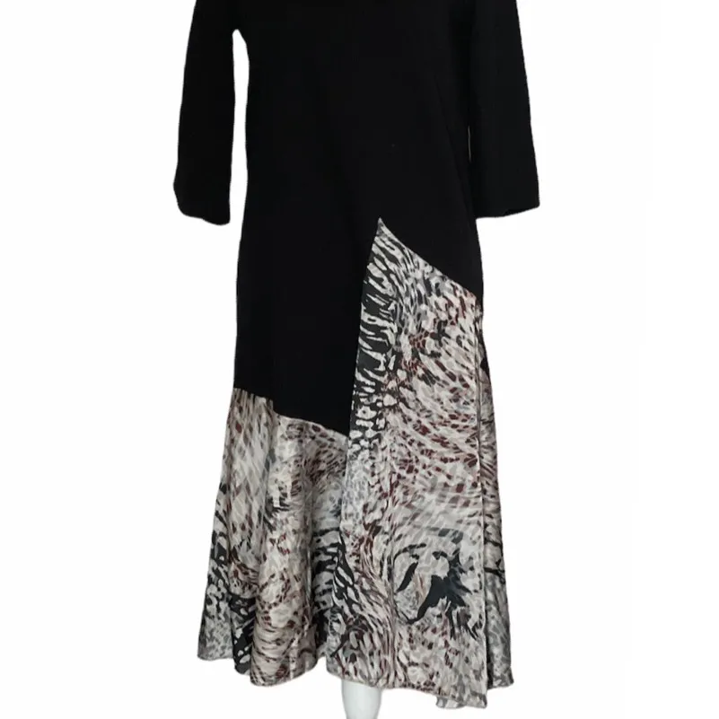 NWOT ZARA Contrasting Dress Animal Print Asymmetrical - Image 9