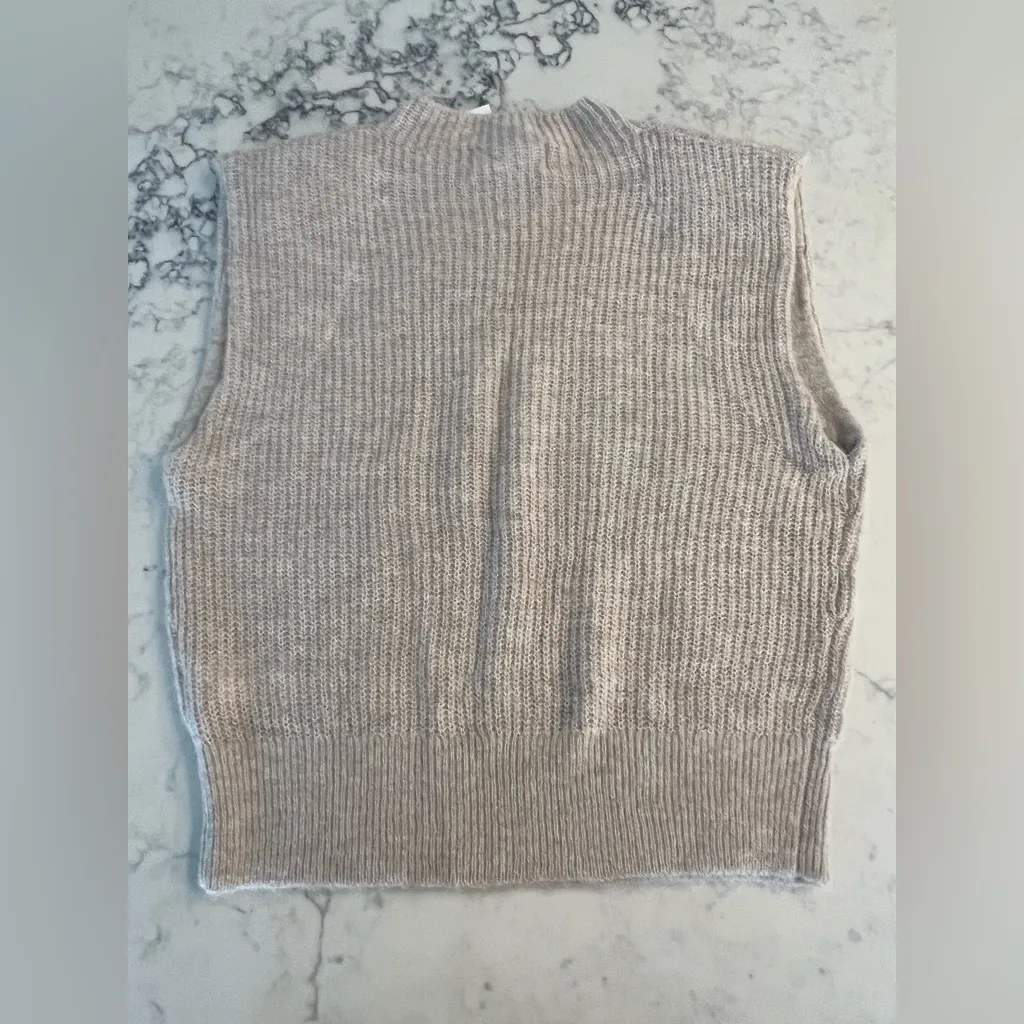 Banana Republic Mock Neck Sleeveless Sweater Wool Alpaca Blend New XS Beige - Image 8