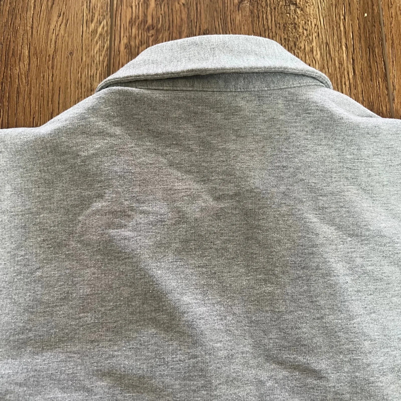 Lilly Pulitzer Emalia Shimmer Terry Pullover‎ Gray Sparkle Sweater Womens S - Image 8