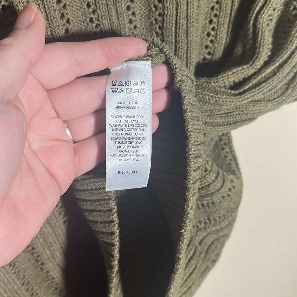 Joie Olive Knit Short Sleeved Sweater | Medium‎ - Image 4