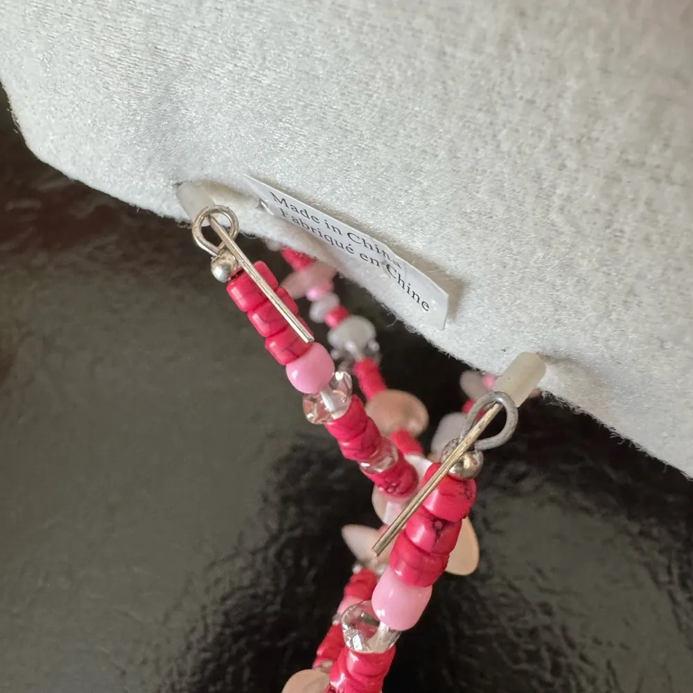 NWOT  Karma Hoop Earrings in Pink - Image 8