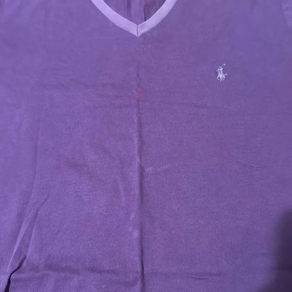 Vintage Ralph Lauren Sport Lavendar Purple 100% Cotton T-Shirt Size Medium with - Image 4