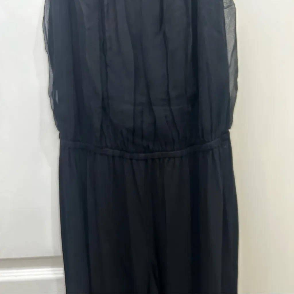 Trina Turk Black Sleeveless Jumpsuit with Lacey Overlay on Top Size Small - Image 4