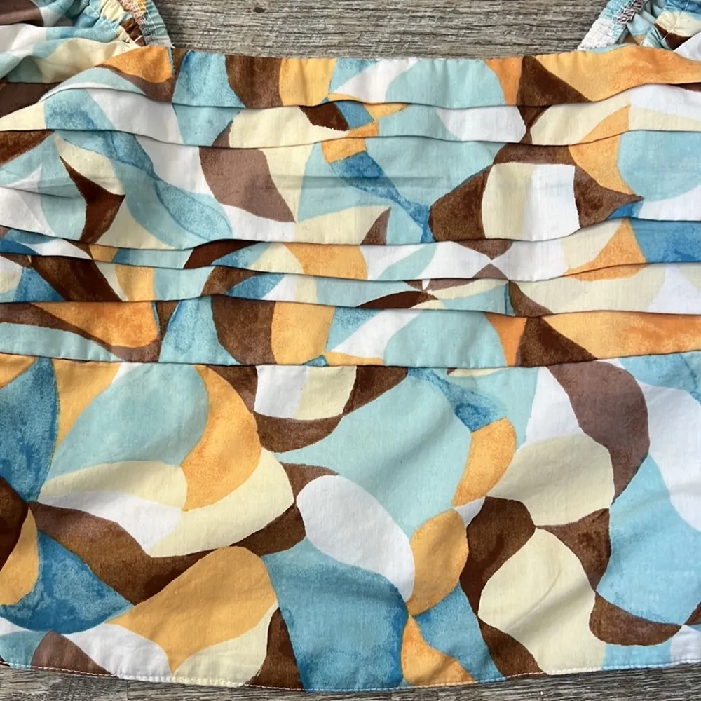 Abercrombie & Fitch Puff Sleeve Square Neck Funky Print Top Size XS - Image 3