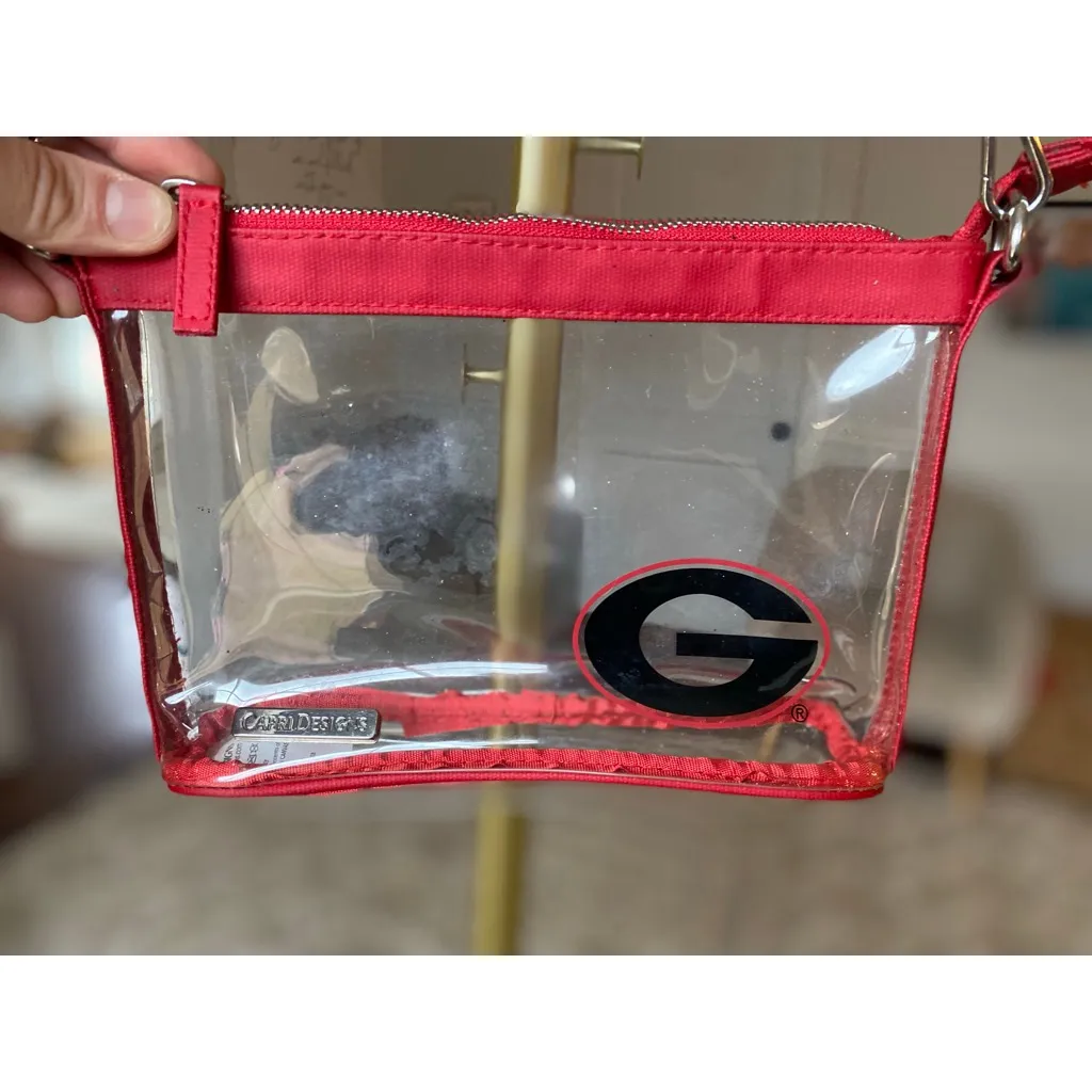 Georgia UGA Clear Stadium Approved Bulldogs Red Trim Crossbody Bag Football Game - Image 2