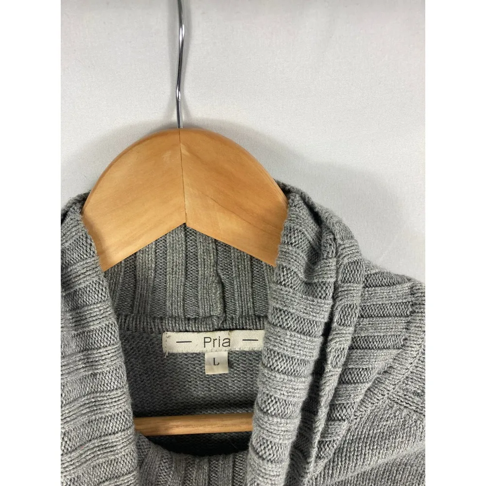 Pria Grey Turtleneck Sweater Grey Size Large - Image 3