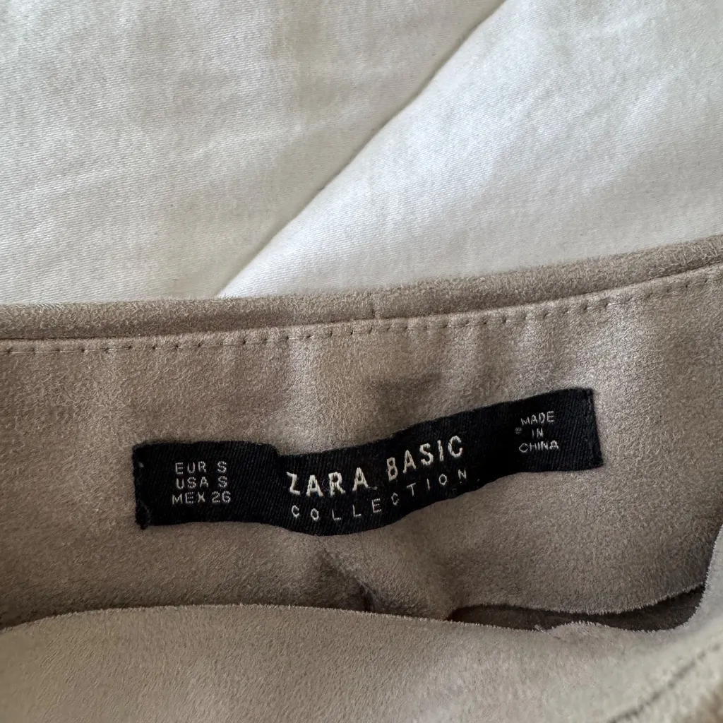 NWOT ZARA Basics Faux Suede Belted Wrap Skort - Image 5