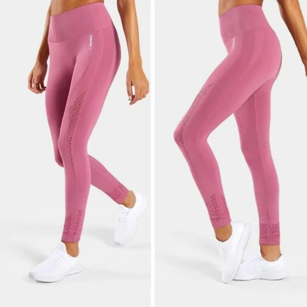 Gymshark Seamless Energy Leggings in Pink (Dusty Rose) - Image 2