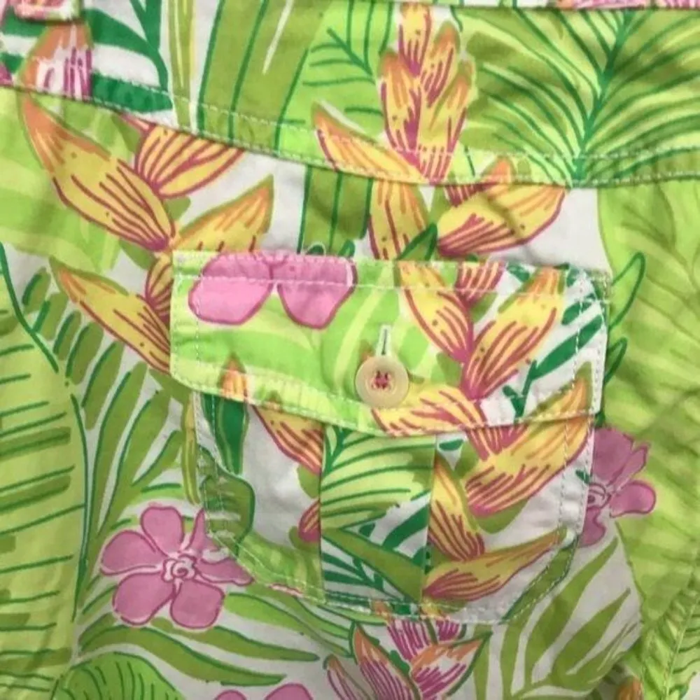 vintage Lilly Pulitzer white label  cotton capris pants palm leaf tropical beach - Image 3