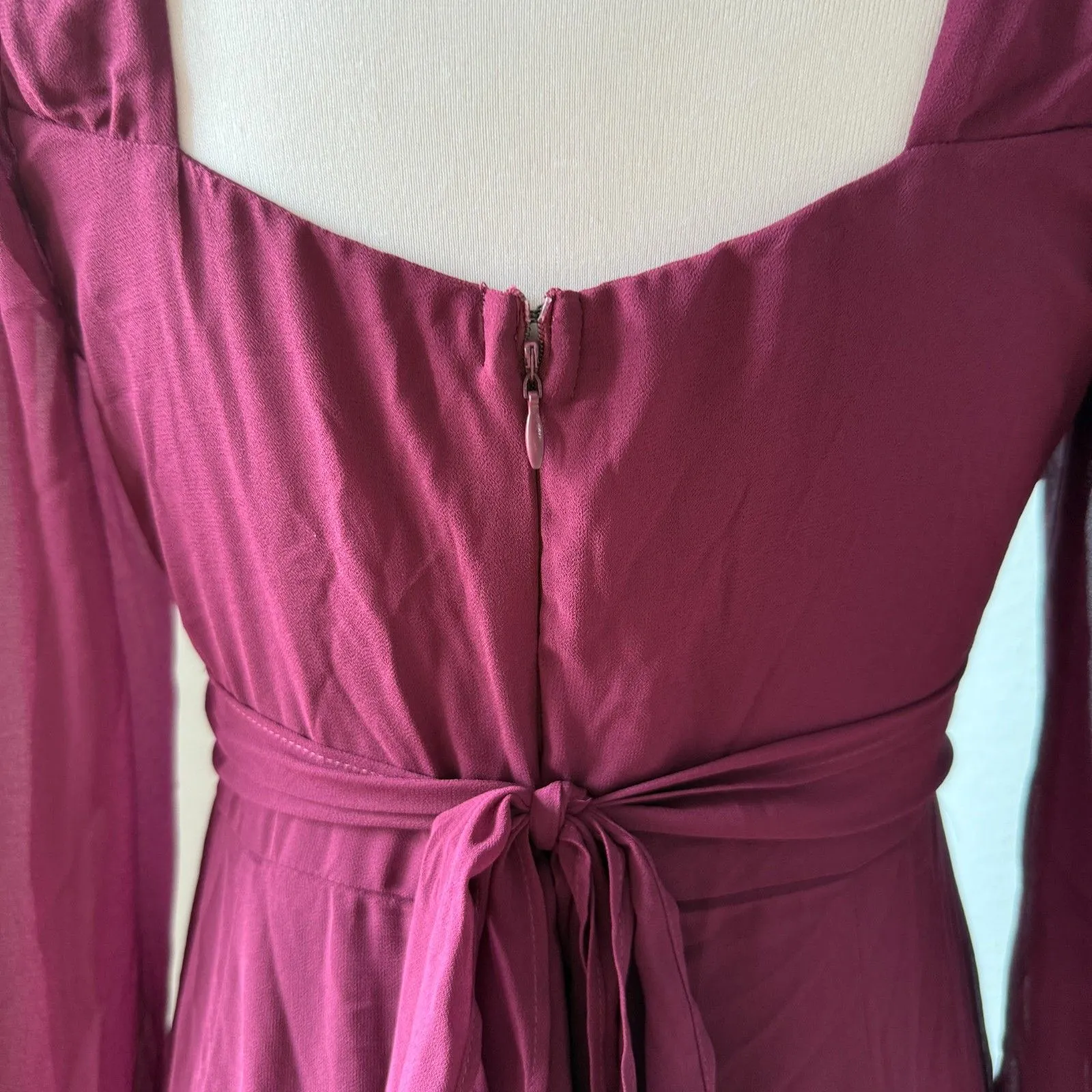 Lulus Tier Elegance Plum Purple Long Sleeve Tiered Maxi Dress Size Medium - Image 10