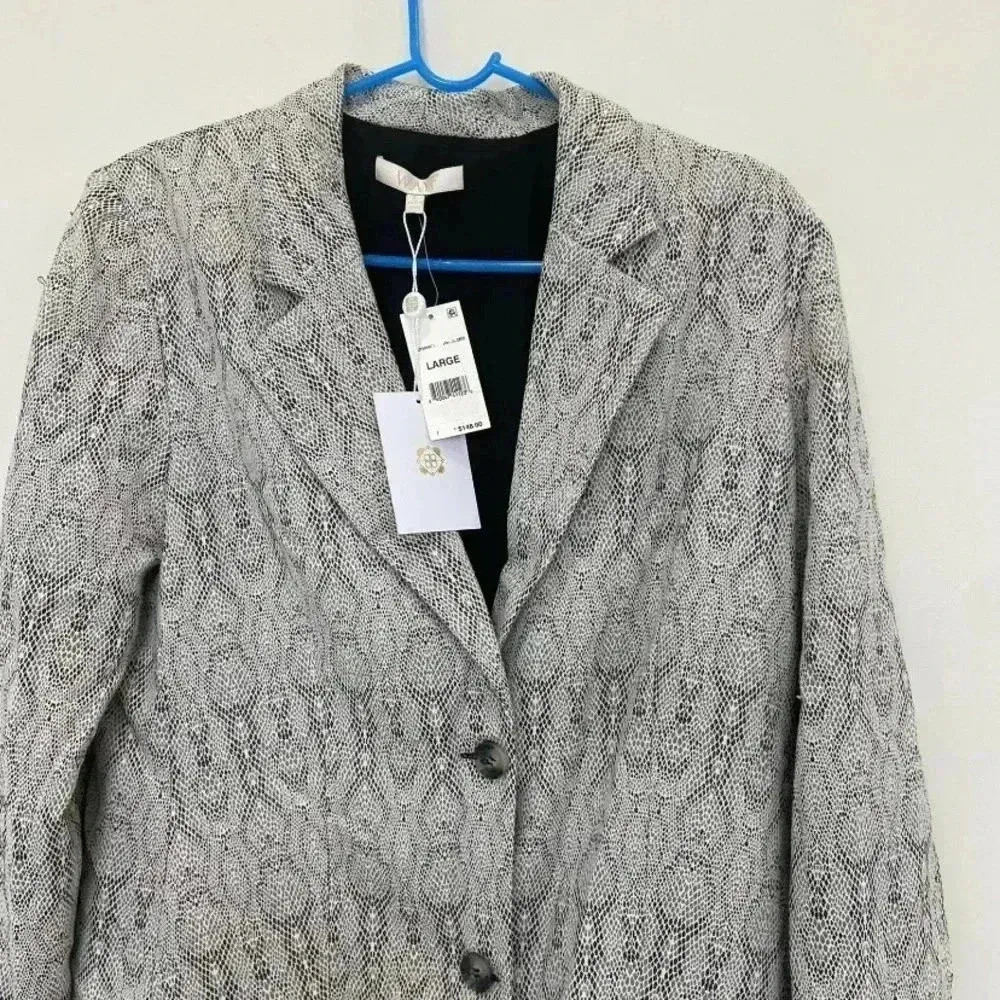 WAYF Marly Snake Print Coat Snake Jacquard Size L - Image 3