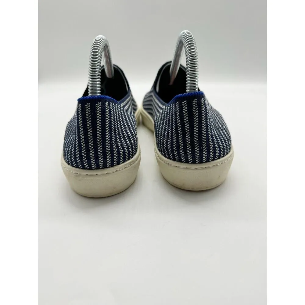 Rothy's Blue Riviera Pinstripe Slip on Loafers Woven Casual Shoes Women’s Sz 8 - Image 6