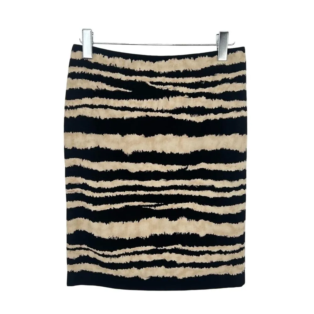 Talbots Collection tie dye pencil skirt tan black cotton lined size 6 NEW - Image 8