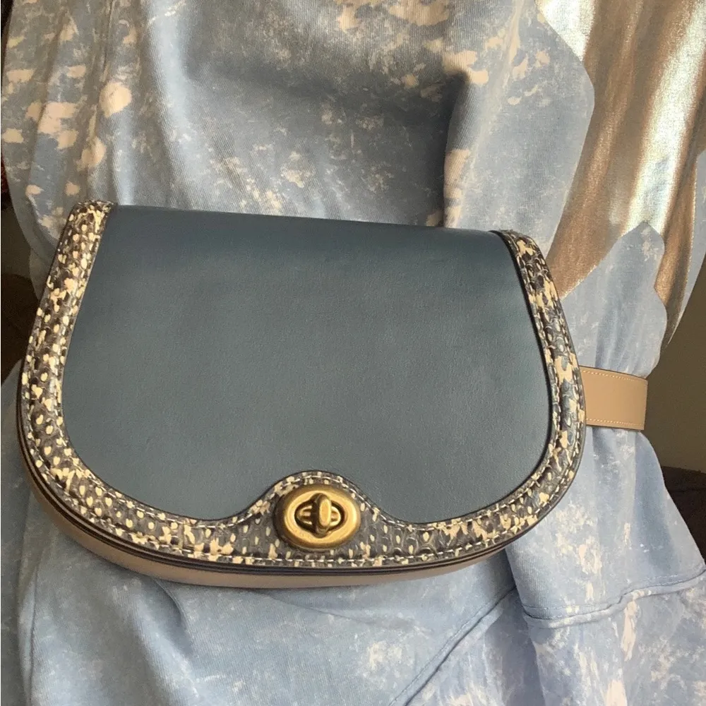 Authentic COACH 1941 turnlock refined calf/genuine snakeskin Flap crosb/Beltbag - Image 9