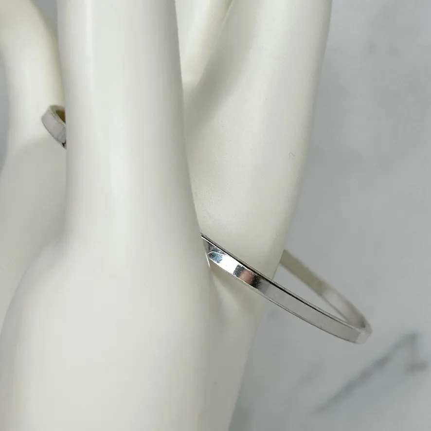 Skinny Silver Tone Minimalist Bangle Bracelet Stacking ✨ - Image 9