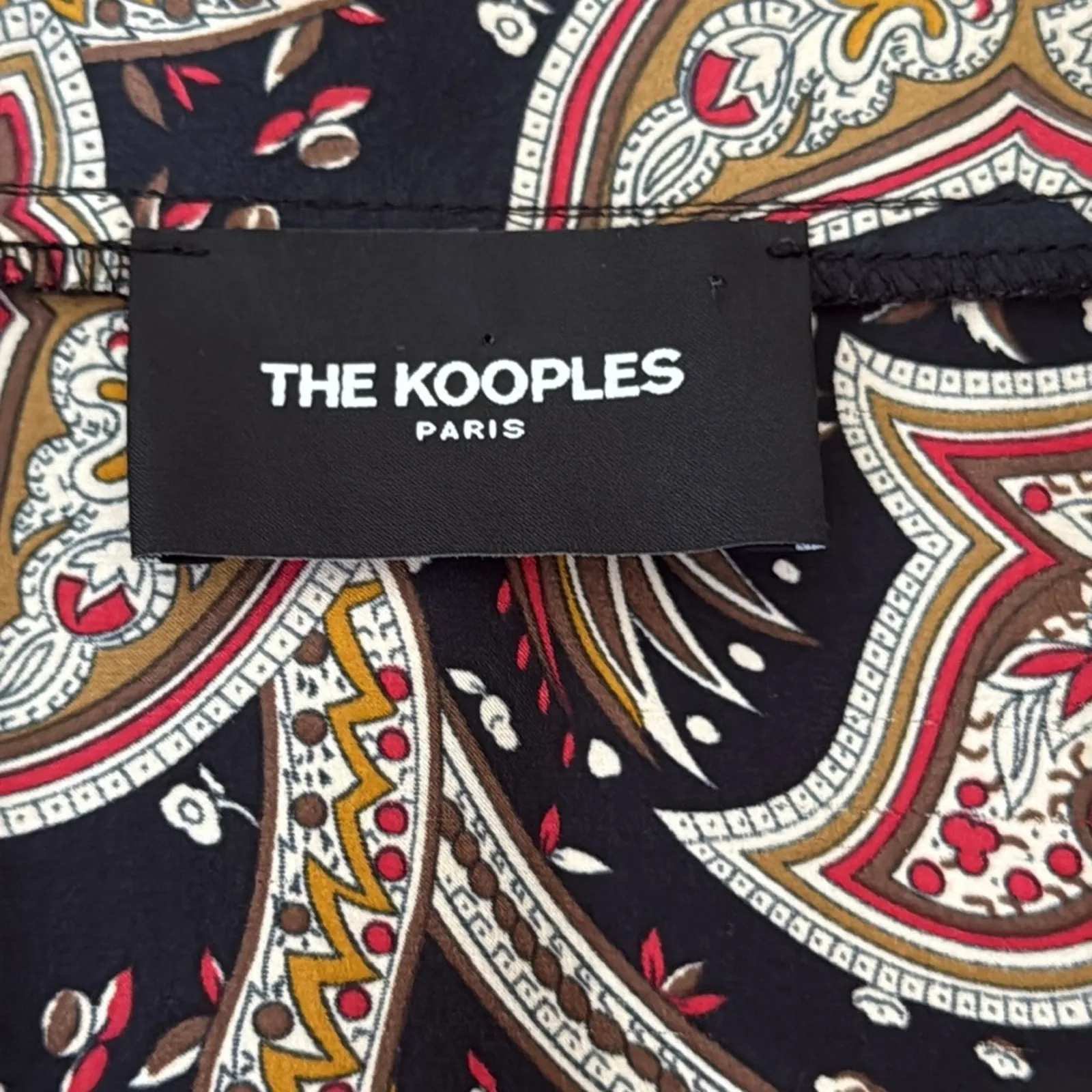 The Kooples Paris Dark Paisley 100% Silk Asymmetrical Wrap Skirt - Image 3