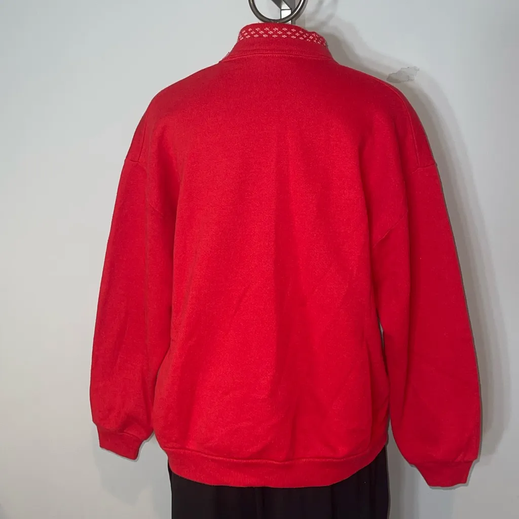 Vintage Morning Sun red birds Christmas lights holiday sweatshirt Medium Petite - Image 2