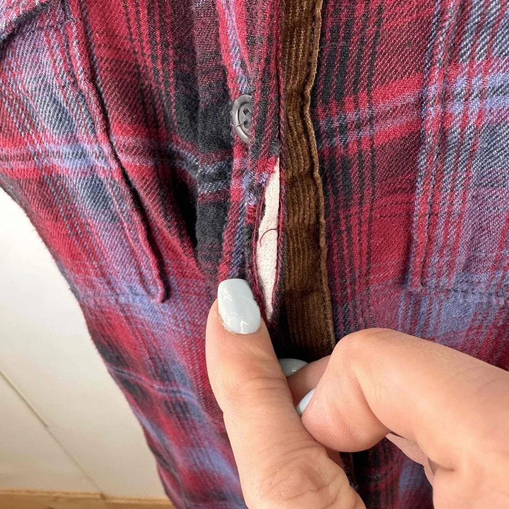 KAVU Jurnee Multicolor Plaid Pattern Flannel Shirt Dress Size Small - Image 9