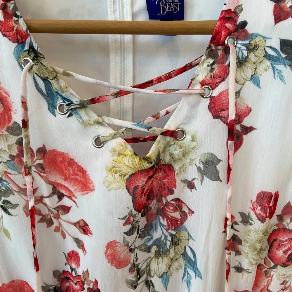 Disney Beauty and the Beast Floral Romper.  Size Small. - Image 6
