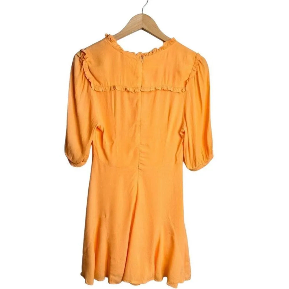 Olivaceous Romper Size Medium Orange V Neck Tie Front 2/4 Sleeve - Image 2