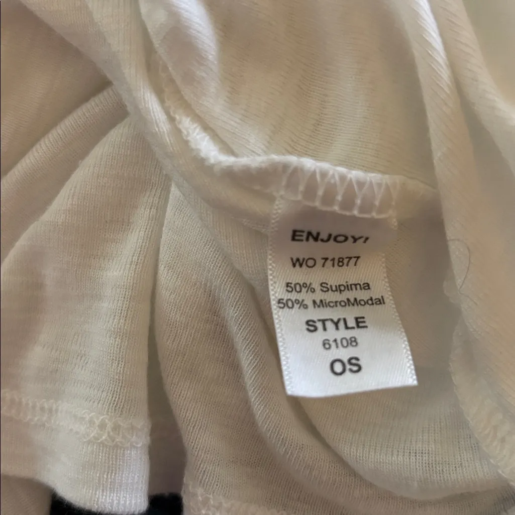 Michael Stars Muscle Slub Tank White OS Supima Cotton Blend Scoop Neck Casual - Image 5