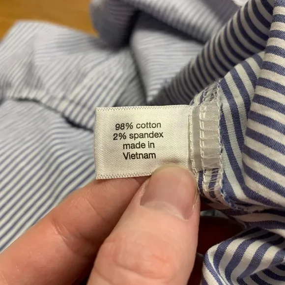 Lane Bryant Top Womens 26‎ Blue White Striped Button Down Shirt Long Sleeve Plus - Image 6