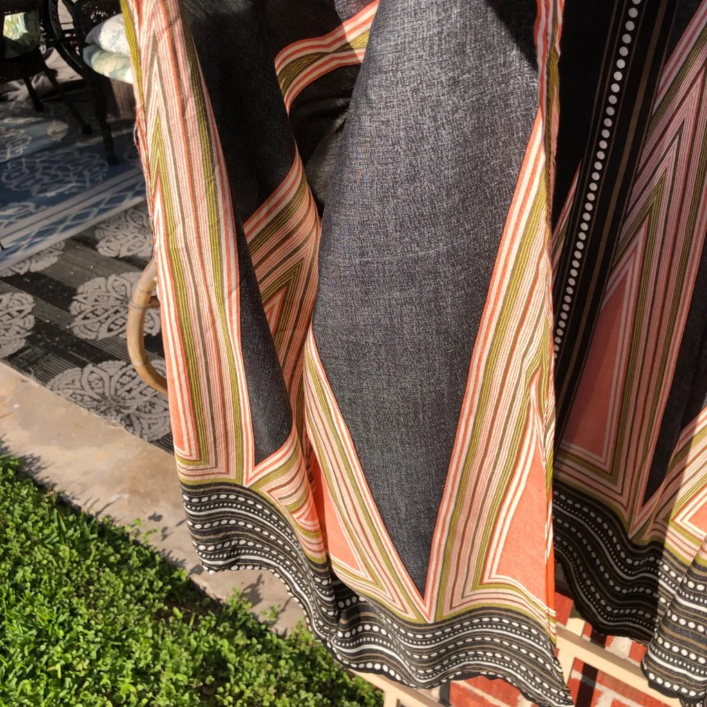 Geometric Kimono Robe / Cover Up Black Size undefined - Image 5