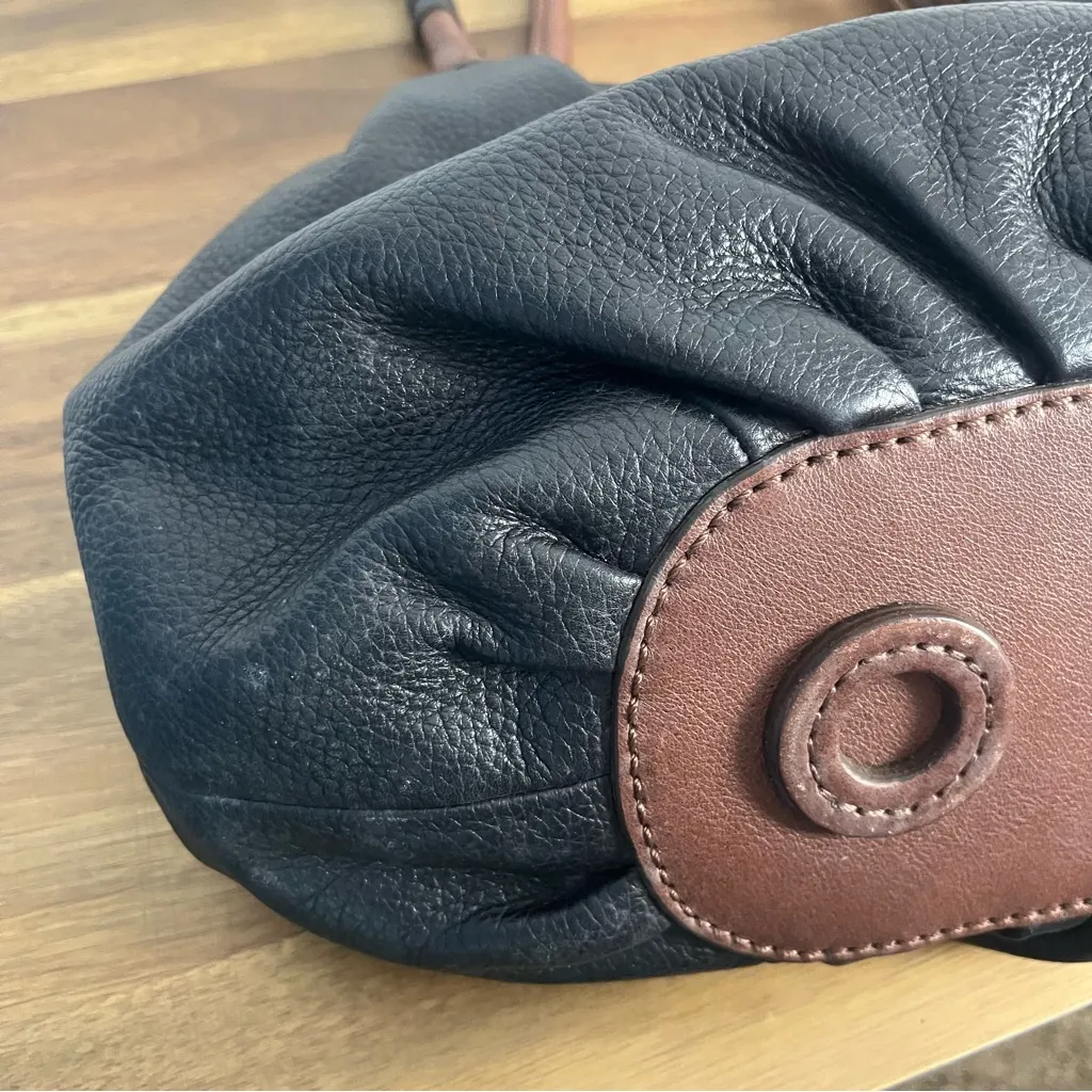 BRIGHTON LONDON GROOVE TATUM PEBBLED LEATHER SHOULDER HANDBAG black brown - Image 10