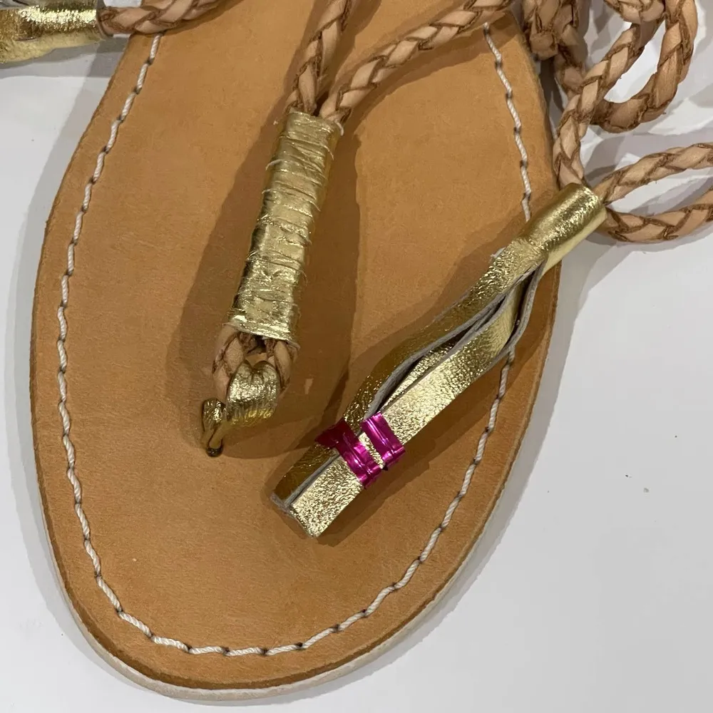 Cocobelle L*Space 40 9 Gili Ankle Wrap Braid Sandals Sand Gladiator - Image 8