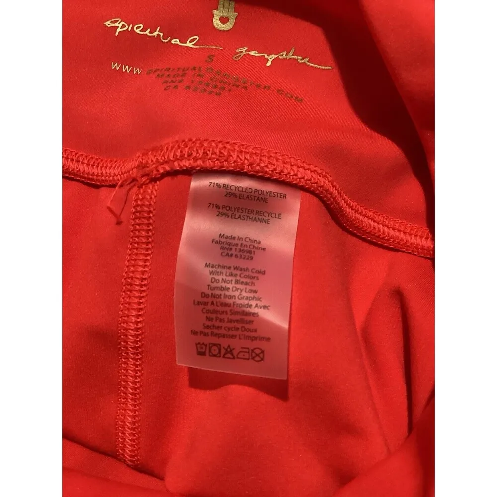 Spiritual Gangster Cheer Active Mini Skirt Red S NWOT - Image 5