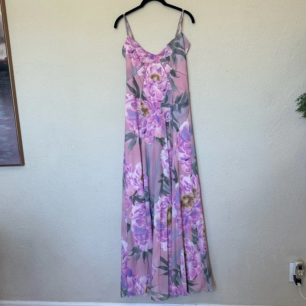 House of CB ‘Seren Pink Floral Floral Lace Back Maxi Dress NWOT Size XL A-C - Image 3