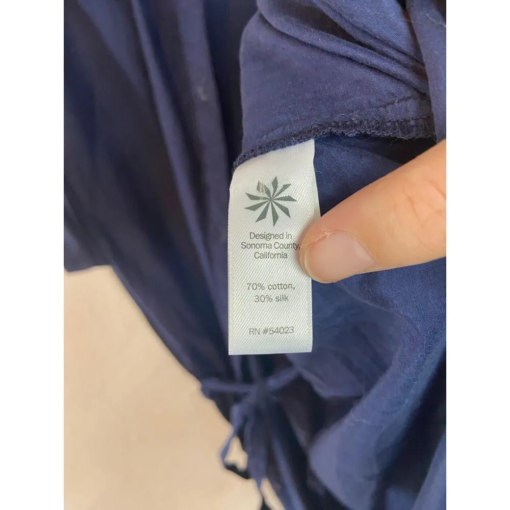 Small Athleta Island Hopper Swim Cover-Up Blue White Ombre Cotton/Silk 623606 - Image 4