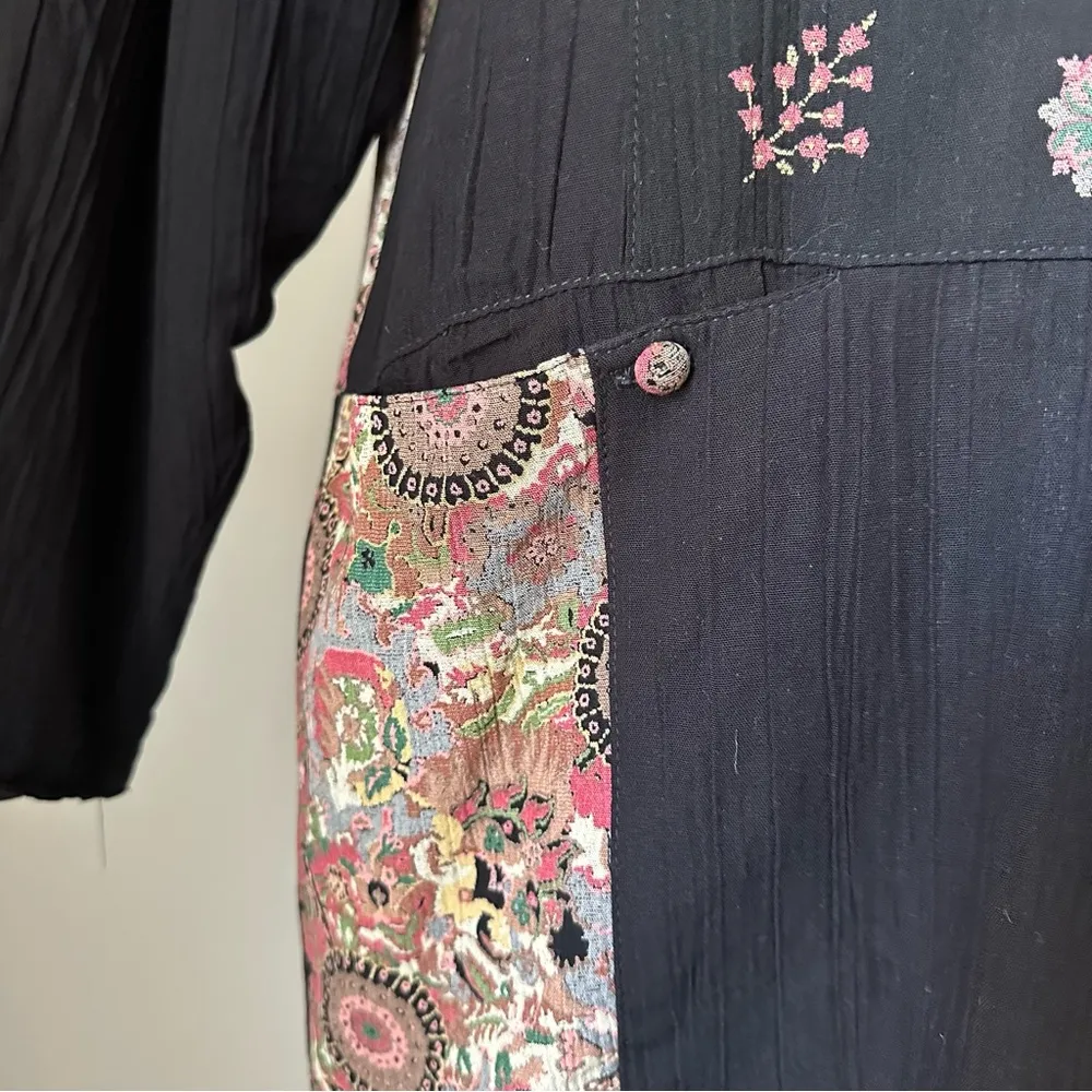 Vintage 1980s crepe patchwork jacket - Image 3