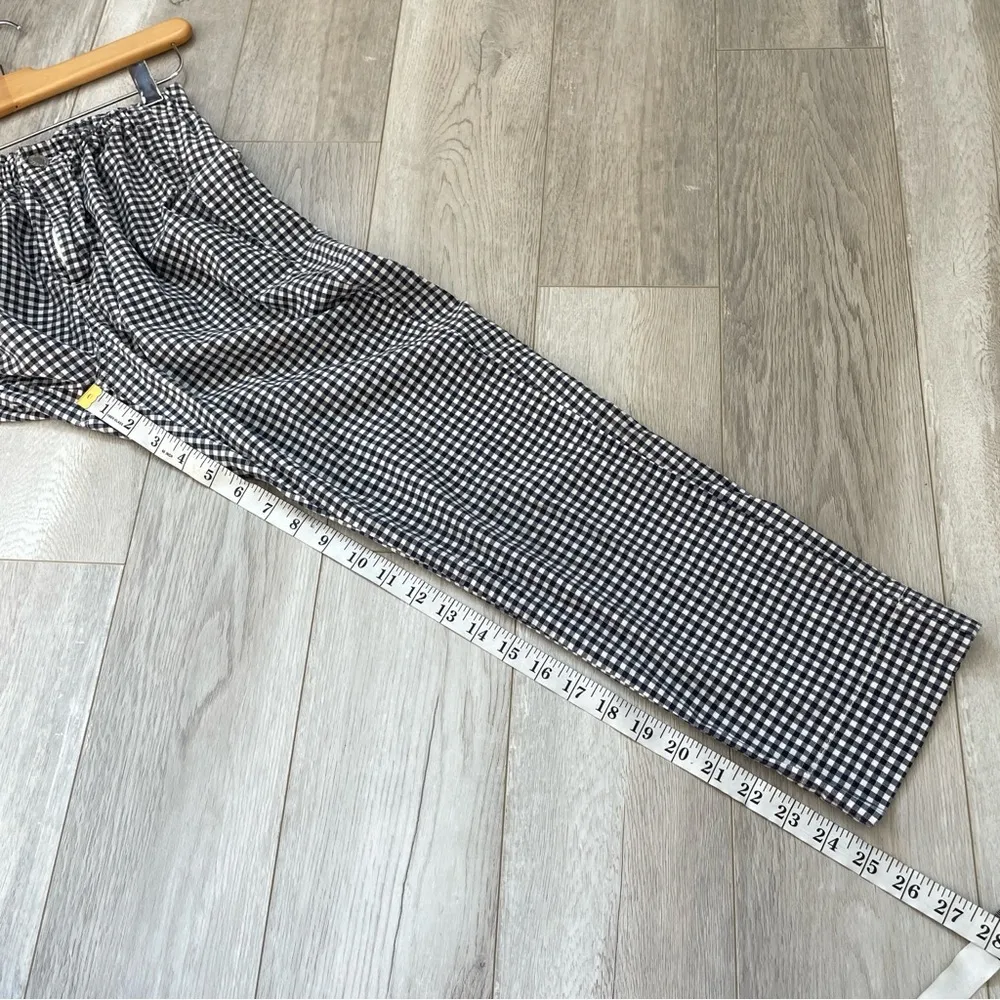 Brandy Melville Pants Gingham Straight Leg Navy White (one size) casual indie - Image 5