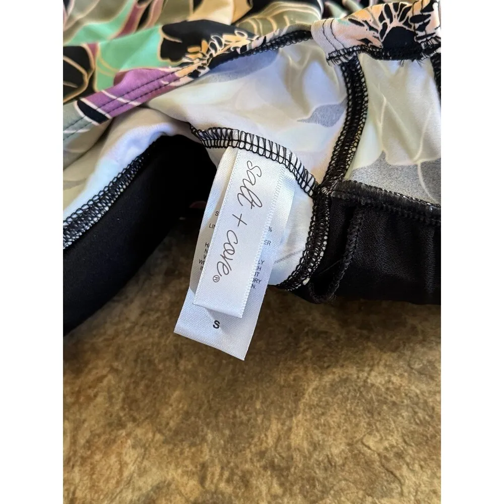 Salt + Cove Swim Midnight Bloom V-Wire Tankini Top Size Small - Image 11