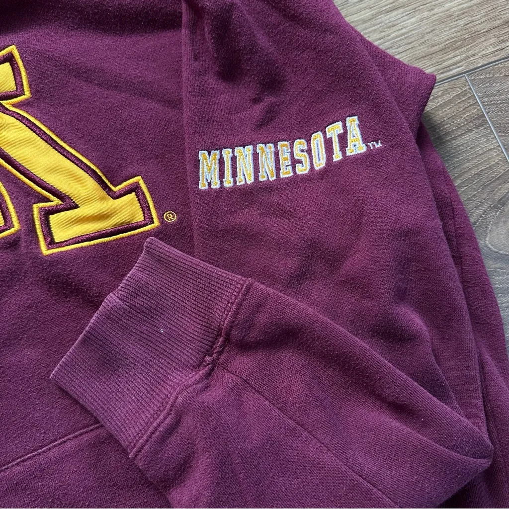 Minnesota Gophers Burgundy Hoodie Size L - Image 7