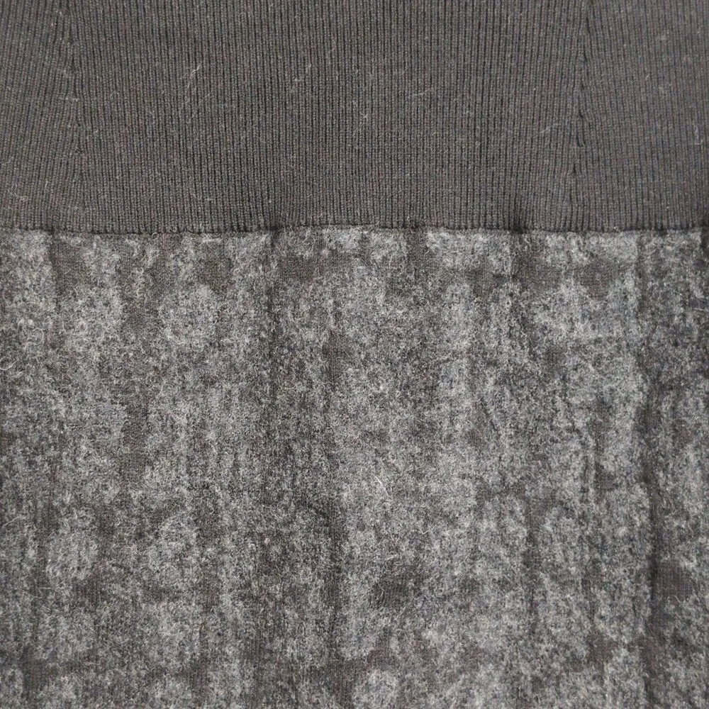 Eileen Fisher Black Textured High Waisted A Line Wool Blend Skirt Size L - Image 2