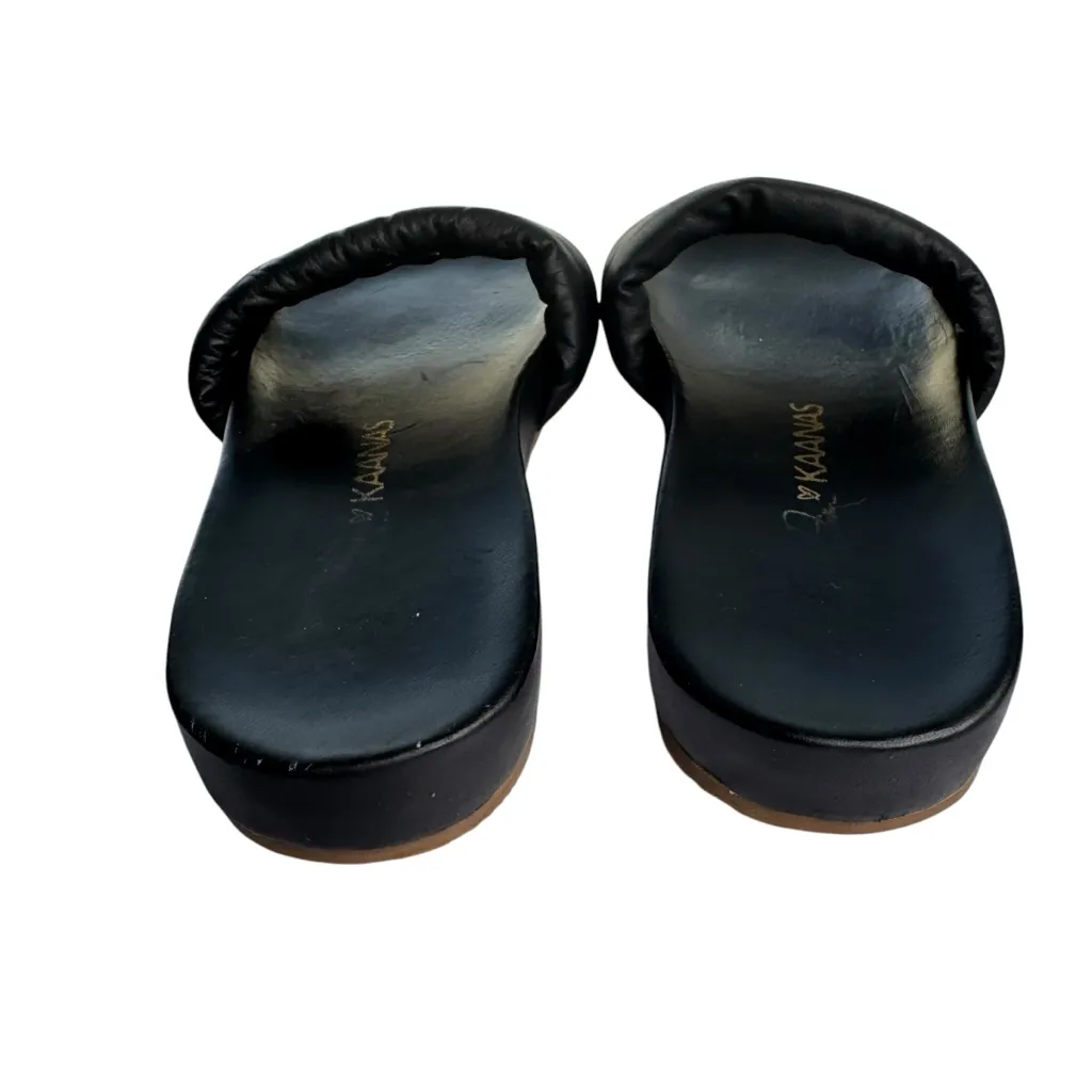 Kaanas x Jessie James Decker Black‎ Timor Cushioned Leather Slide Sandals Size 8 - Image 12