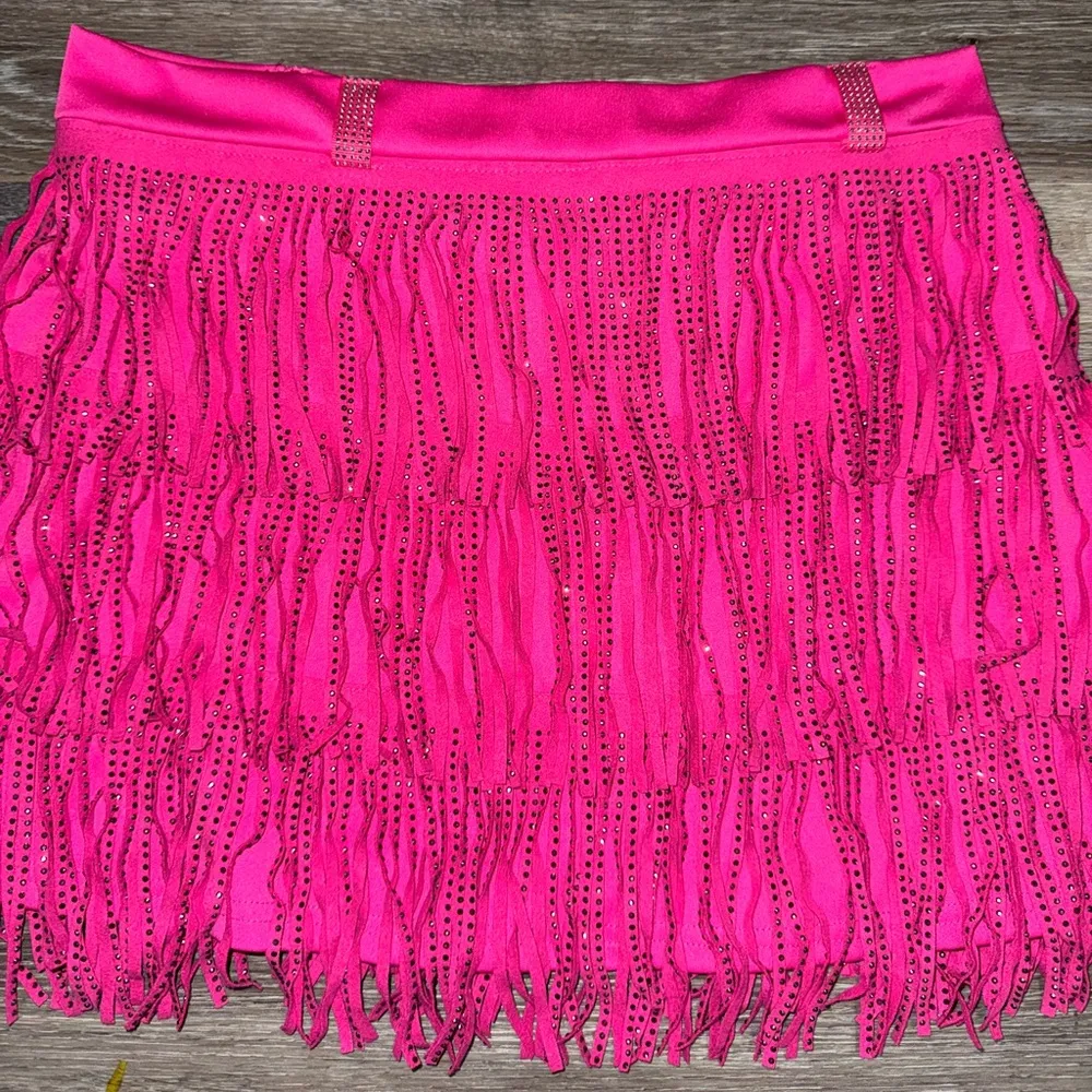 Pink Fringe Cowgirl Nashville Skirt Size M - Image 2