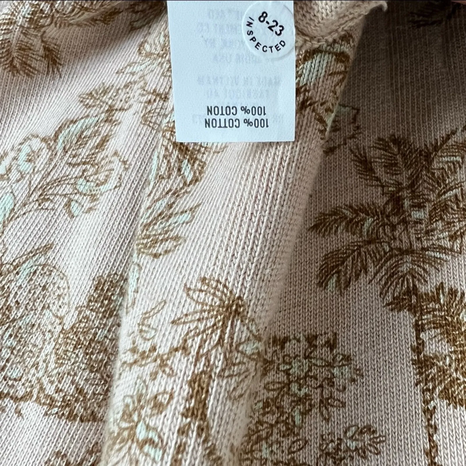 Aerie Safari Animal Print Tan Cutoff Sleeveless T-shirt Size Large - Image 5