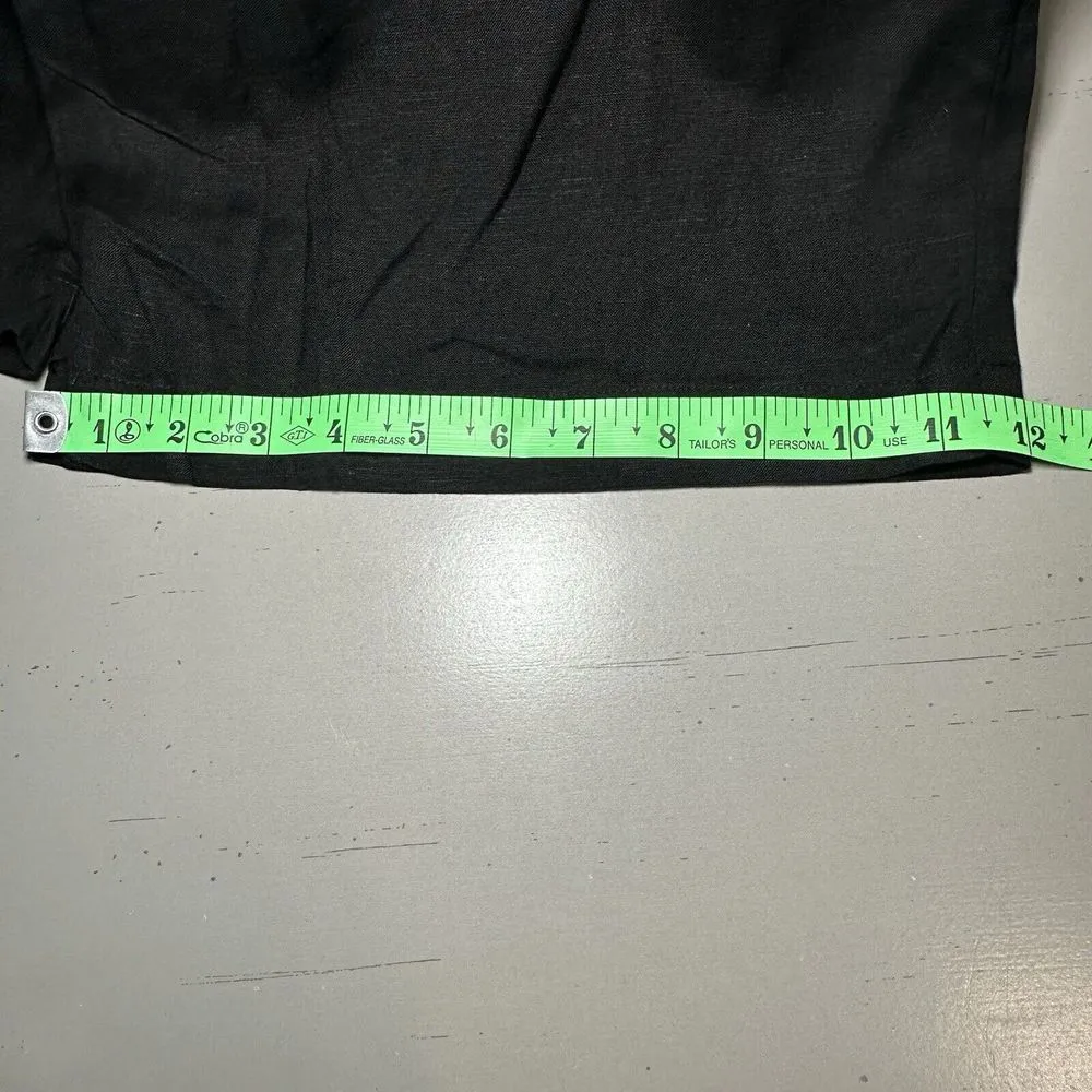 NWOT Jason Wu Black Pleated High‎ Rise Wide Leg Linen Blend Pants Size 4 - Image 7