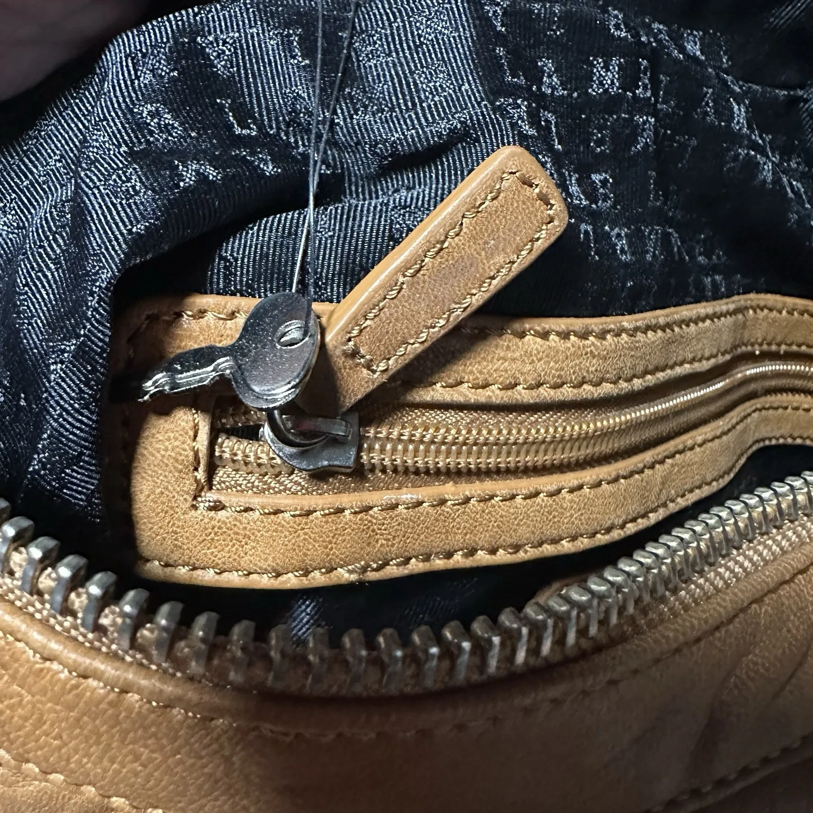 Y2K Designer L.A.M.B. Gwen Stefani Leather Crossbody Shoulder Bag Tan - Image 15