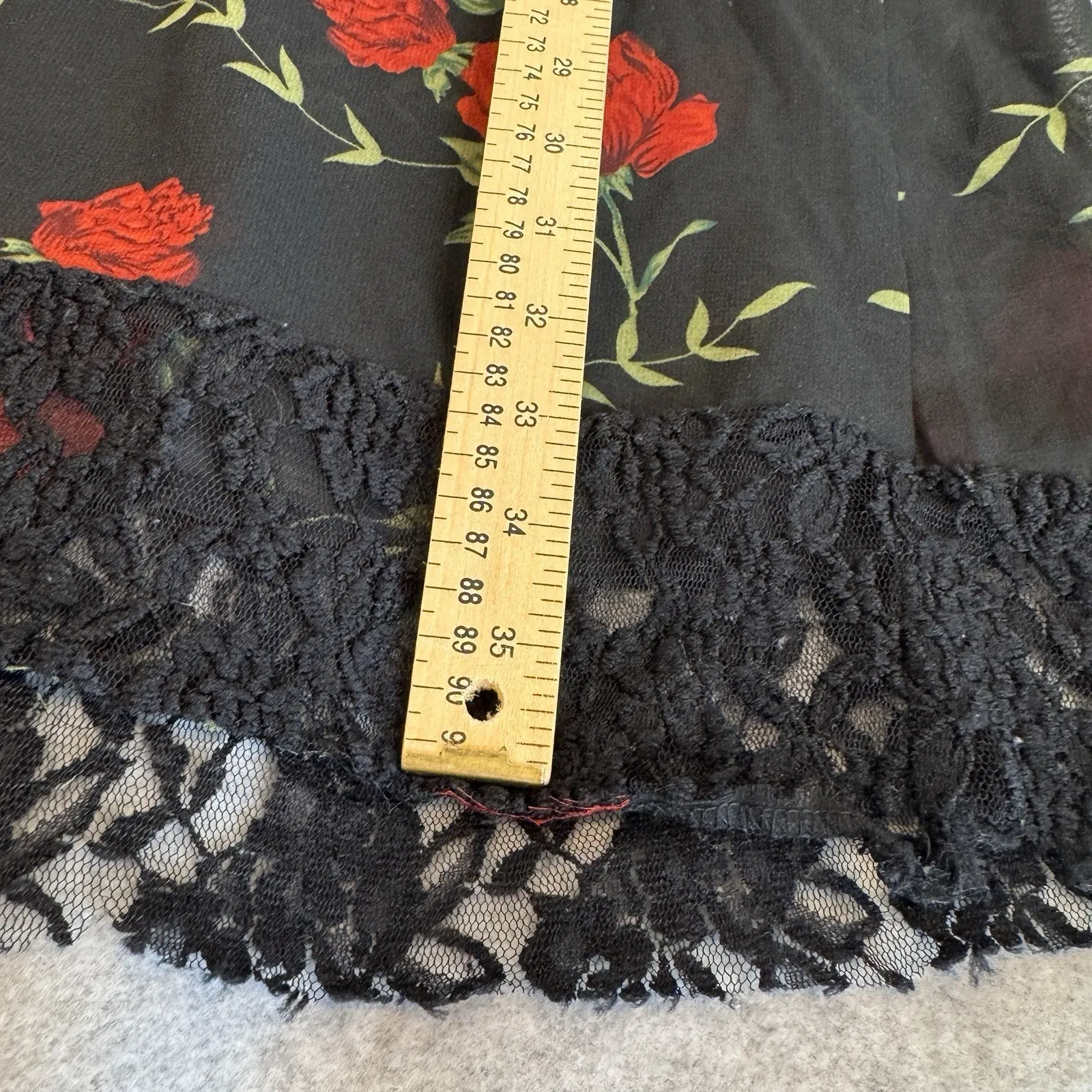 Live 4 Truth Kimono Womens L Black Red Rose Lace Dark Romantic Vamp Whimsigoth - Image 12