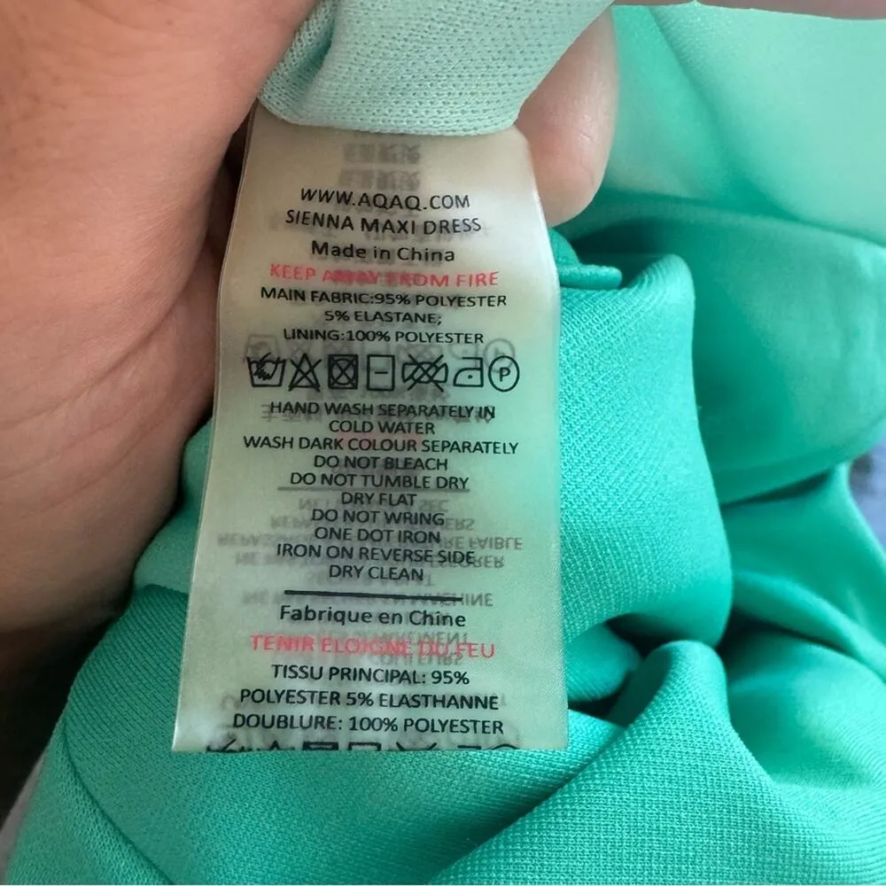 AQ/AQ Sienna Mint Green Halter Neck Sleeveless Open Back Slit Maxi Dress Size 4 - Image 8