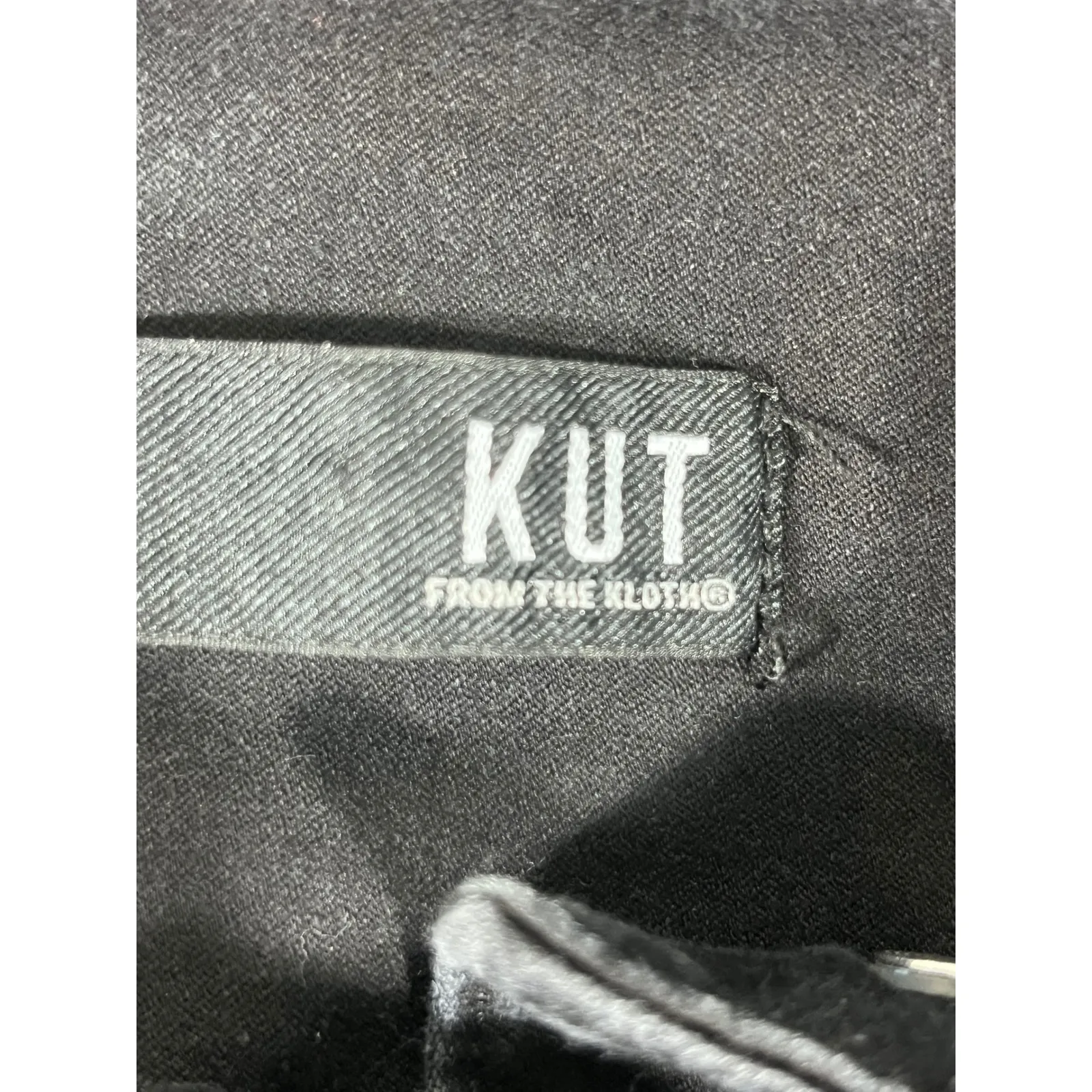 KUT From The Kloth Women Denim Jacket Trucker Biker Style Edgy Black Sz Large - Image 6